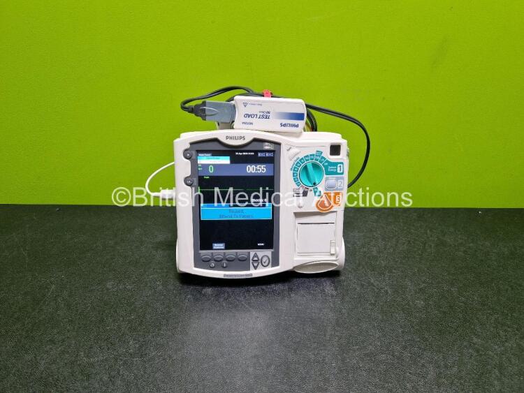 Philips Heartstart MRx Defibrillators (Powers Up) Including Pacer ,ECG and Printer Options with 1 x Philips M3725A Test Load and 1 x 3 Lead ECG Lead *SN US00581791*