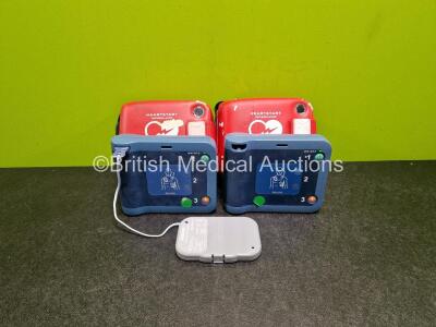 2 x Philips Heartstart FRx Defibrillators (Both Power Up with Stock Battery Stock Battery Not Included) in Carry Case with 1 x Smart Pad II Electrode