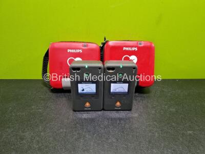 2 x Philips FR3 Defibrillators (Both Power Up) in Carry Case with 2 x LiMnO2 Batteries *Install Before - 2024 / 2023* **SN C16H-00021 / C14B-00062**