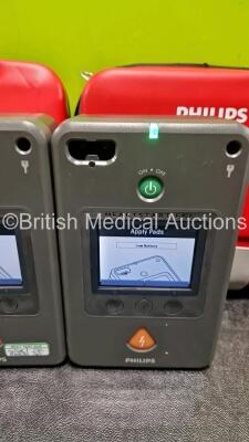 2 x Philips FR3 Defibrillators (Both Power Up) in Carry Case with 2 x LiMnO2 Batteries *Install Before - 2025 / 2025* **SN C16H-0016 / C16H-00079** - 3