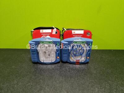 2 x Philips Heartstart HS1 Defibrillators (Both Power Up) In Carry Case with 2 x LiMnO2 M5070A Batteries *Install Before 2026 / 2026* **SN A21C01768 / A21C01874**