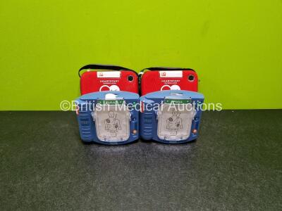 2 x Philips Heartstart HS1 Defibrillators (Both Power Up) In Carry Case with 2 x LiMnO2 M5070A Batteries *Install Before 2026 / 2026* **SN A21C01082 / A21C01678**