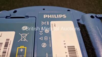 2 x Philips Heartstart HS1 Defibrillators (Both Power Up) In Carry Case with 2 x LiMnO2 M5070A Batteries *Install Before 2026 / 2026* **SN A21C01082 / A21C01678** - 5