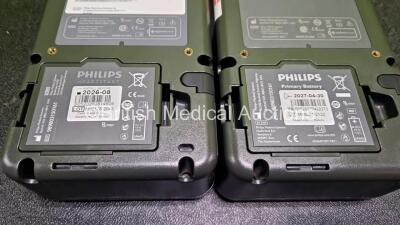 2 x Philips FR3 Defibrillators (Both Power Up) in Carry Case with 2 x LiMnO2 Batteries *Install Before - 2027 / 2026* **SN C17A00117 / C14B00250** - 4