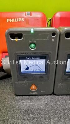 2 x Philips FR3 Defibrillators (Both Power Up) in Carry Case with 2 x LiMnO2 Batteries *Install Before - 2028 / 2028* **SN C16H00310 / C16B00094* - 2