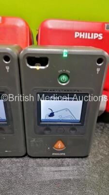 2 x Philips FR3 Defibrillators (Both Power Up) in Carry Case with 2 x LiMnO2 Batteries *Install Before - 2028 / 2028* **SN C16H00310 / C16B00094* - 3