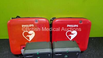 2 x Philips FR3 Defibrillators (Both Power Up) in Carry Case with 2 x LiMnO2 Batteries *Install Before - 2028 / 2028* **SN C16H00310 / C16B00094* - 4